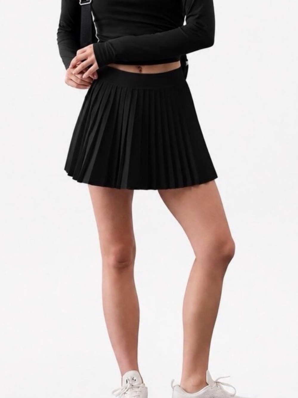 Athleta Match Point Pleated Tennis Skort Skirt Black- Small S